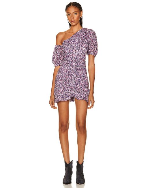 Étoile Isabel Marant Cotton Lecia Mini Dress in Violet (Purple) | Lyst