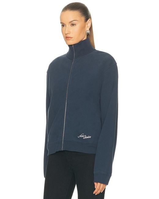 Acne Blue Zip Sweatshirt