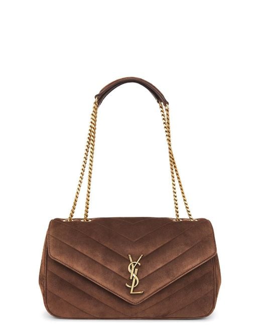 Saint Laurent Medium Loulou Chain Bag in Brown Lyst