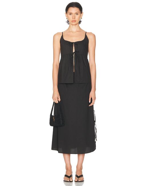 Deiji Studios Black Double Tie Top