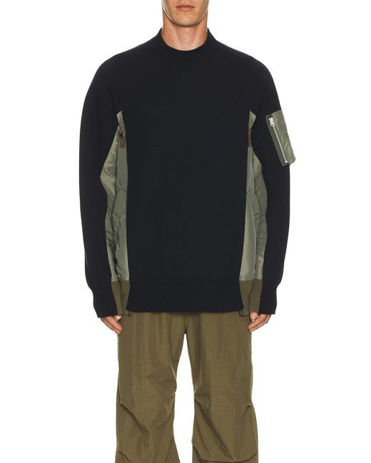 Sacai Black Sponge Sweat Pullover for men