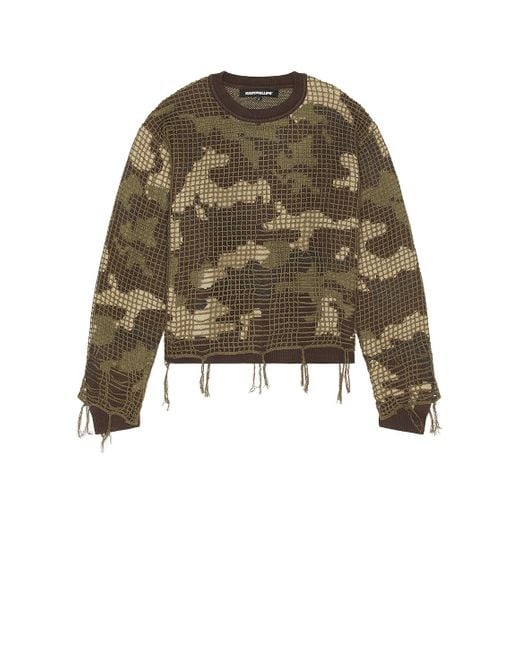 Kody Phillips Green Netted Sweater for men