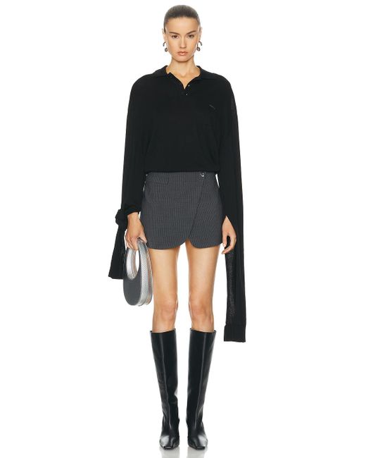 Coperni Black Knotted Sleeves Polo Sweater