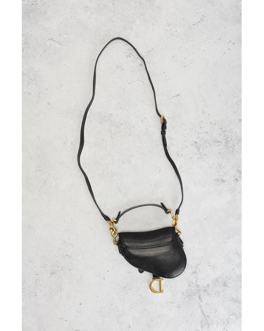 Dior Black Micro Saddle Bag