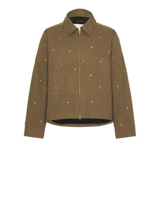 Song For The Mute Natural Metal Bead Crop Patch Pocket Jacket for men