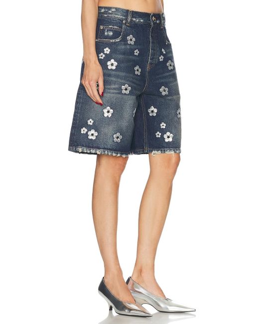 Marc Jacobs Blue Sequin Daisy Wide Leg Short