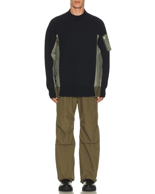 Sacai Black Sponge Sweat Pullover for men