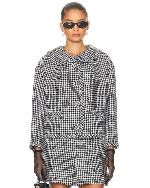 Marc Jacobs Blue Gingham Tweed Jacket