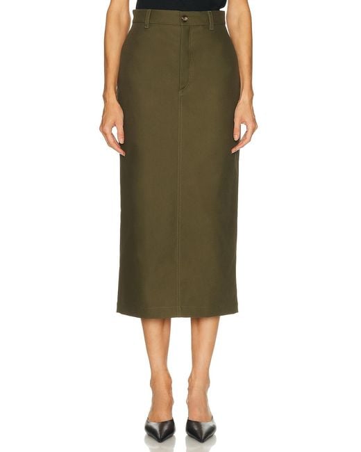 Wardrobe NYC Green Drill Midi Skirt