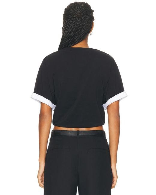 Jonathan Simkhai Black Sutton Poplin Combo Top