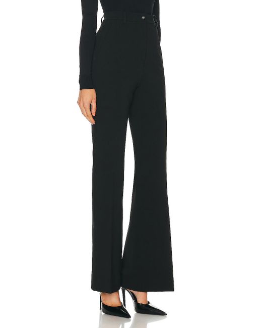 Flared jersey Milano rib pants in Black for