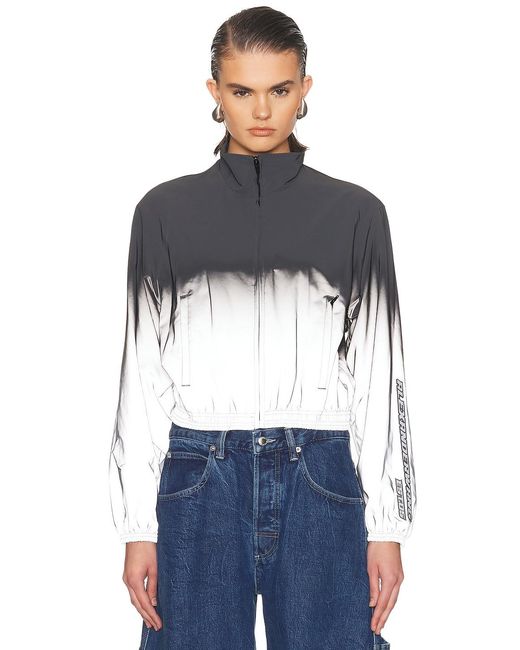 Alexander Wang Blue Reflective Shrunken Track Jacket