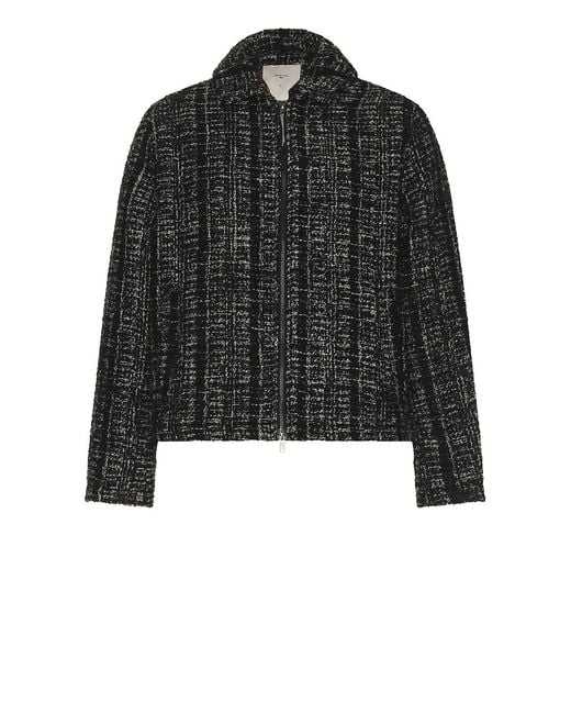 Percival Black Ingelo Zip Wool Boxy Jacket for men