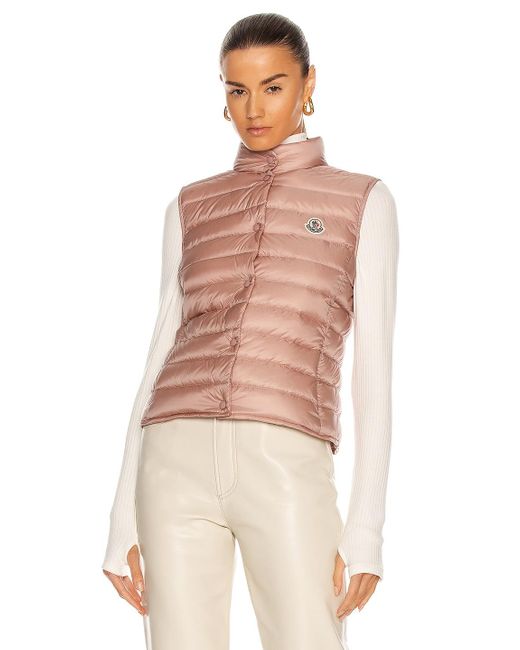 Moncler Felt Liane Vest, Quilted Pattern in Blush (Pink) - Lyst
