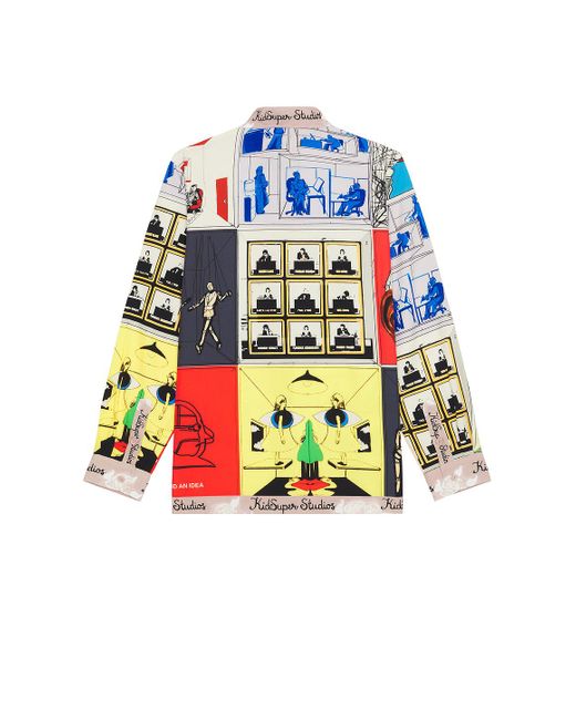 Kidsuper Multicolor Printed Satin Shirt for men