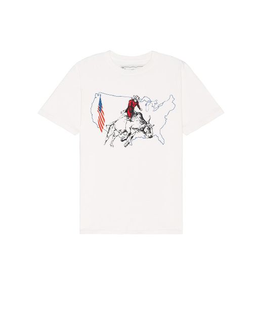 One Of These Days White Bullrider Usa Tee for men