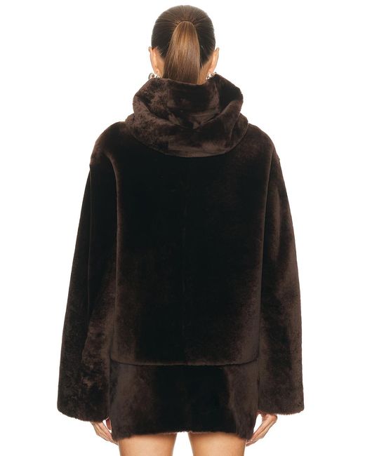 Nour Hammour Black Cooper Hooded Shearling Jacket