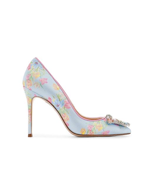 LoveShackFancy Leather X Sophia Webster Margaux Pump in Blue | Lyst