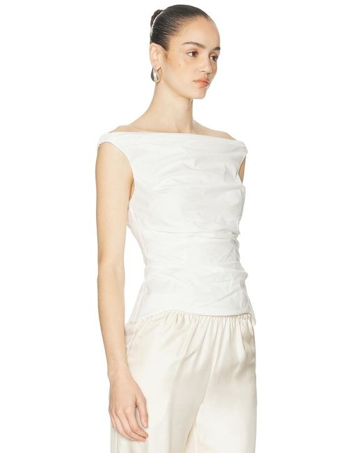 Jonathan Simkhai White Maisel Draped Top