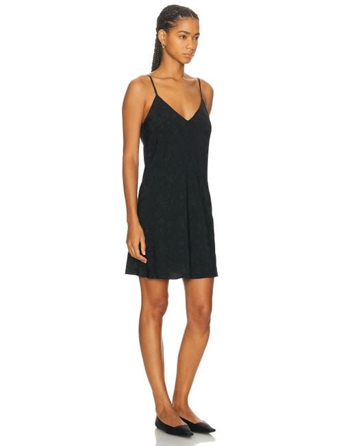 Bode Black Moonflower Jacquard Short Slip Dress
