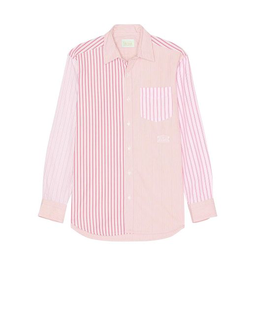 Aries Pink Patchwork Long Sleeve Shirt for men