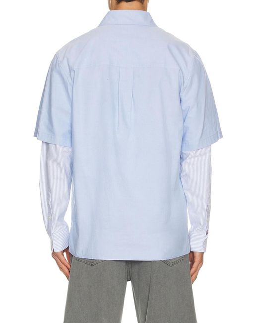 Jonathan Simkhai Blue Quade Double Sleeve Shirt for men