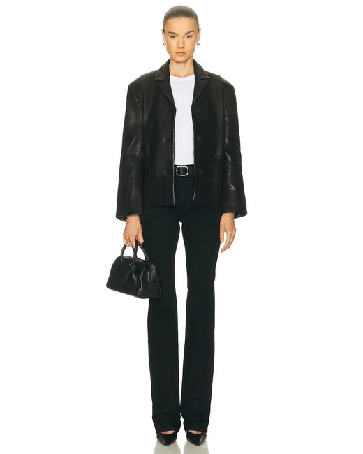 GRLFRND Black Marlo Leather Blazer