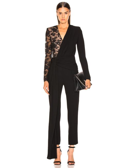 Givenchy Lace Draped Detailed Jumpsuit in Black - Save 66% - Lyst