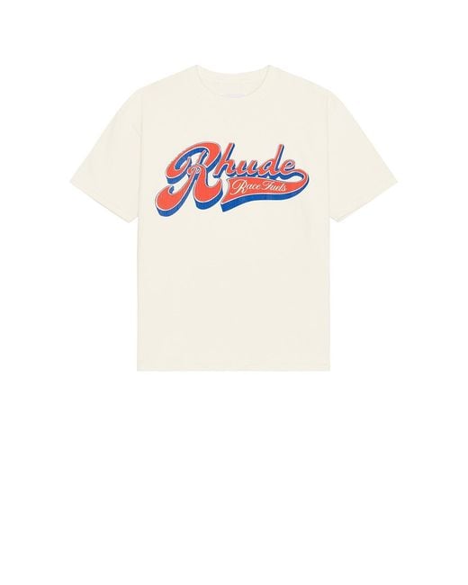 Rhude White Pit Stop Tee for men