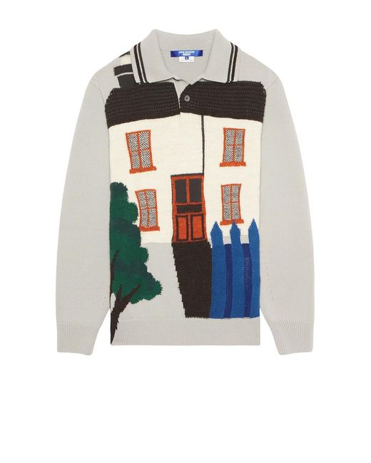 Junya Watanabe Gray Wool Knit Collared Sweater for men
