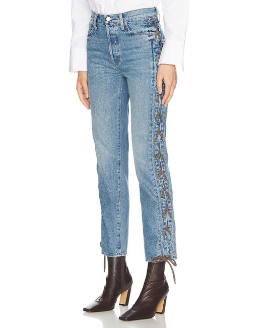 Mother Blue The Laced Hiker Hover Jeans