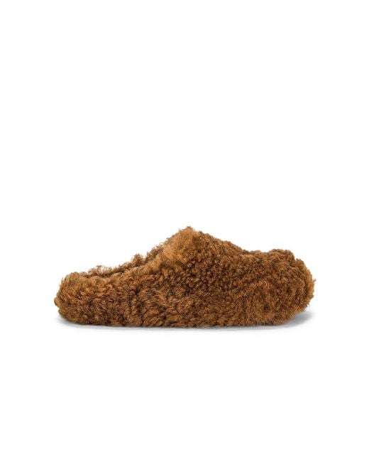 Marni Fur Fussbett Sabot Clogs in Camel (Brown) | Lyst