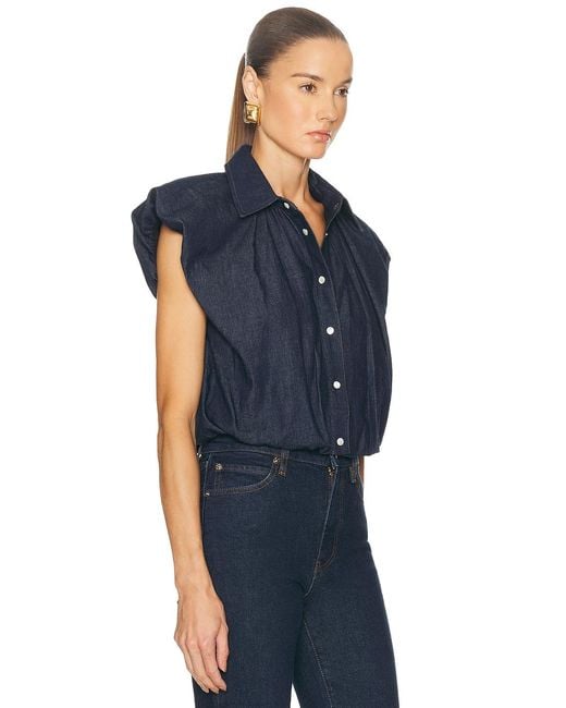 FRAME Blue Shell Top