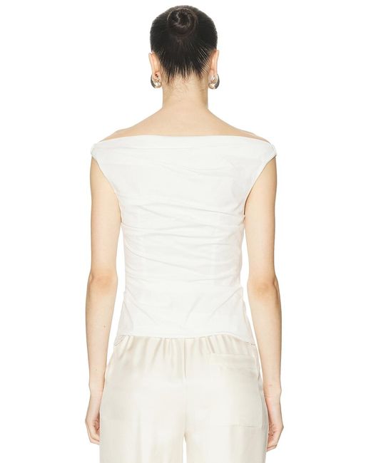 Jonathan Simkhai White Maisel Draped Top