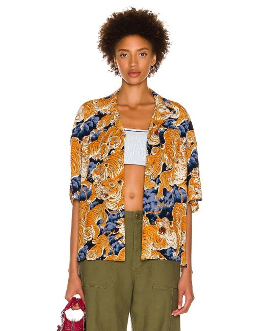 R13 Oversized Hawaiian Shirt in Orange Lyst