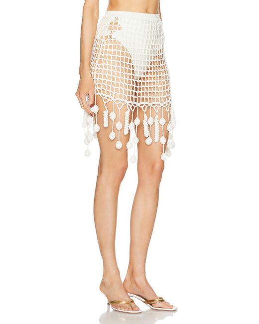 Cult Gaia White Moki Crochet Coverup Skirt