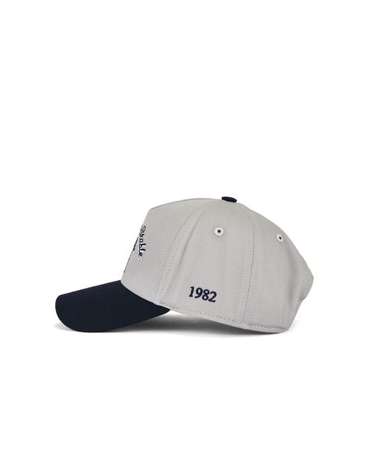 Siegelman Stable Gray Embroidered Five Panel Hat for men