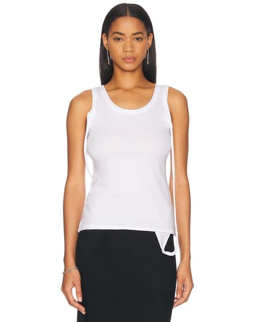 Helmut Lang Strap Tank Top in White | Lyst