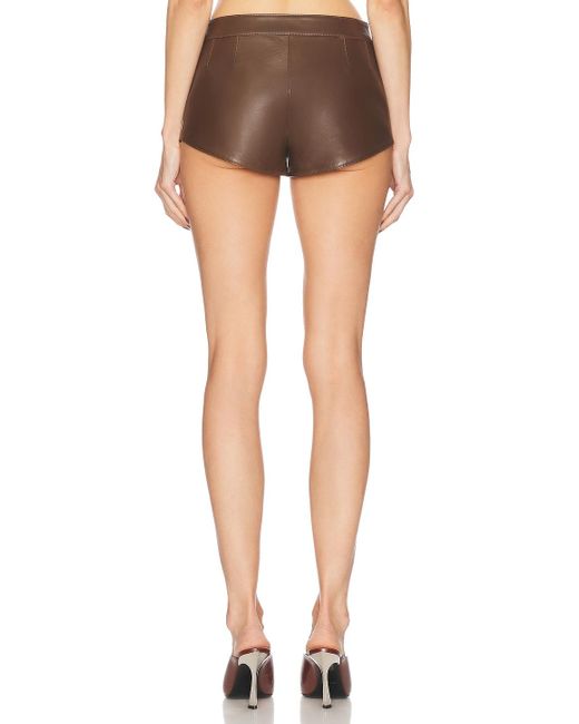 Mimchik Brown Buckle Mini Short