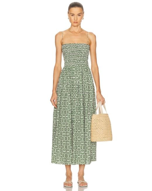 Matteau Green Shirred Bodice Dress