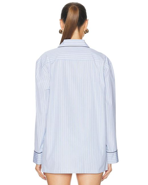 Dolce & Gabbana Blue Button Up Top