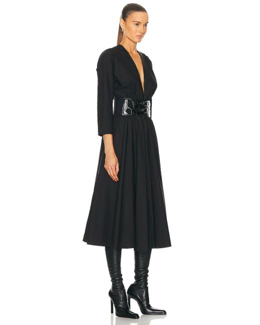 Alaïa Black Long Sleeve Belt Dress