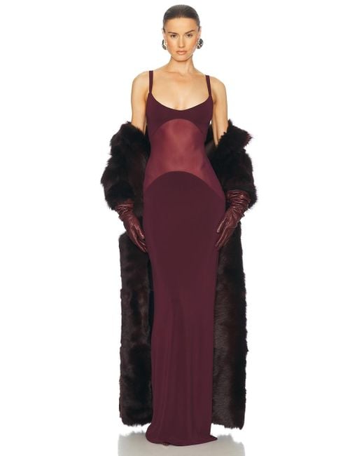 helsa sheer ruffled long dress Helsa Sheer Ruffled Long Dress in Orange