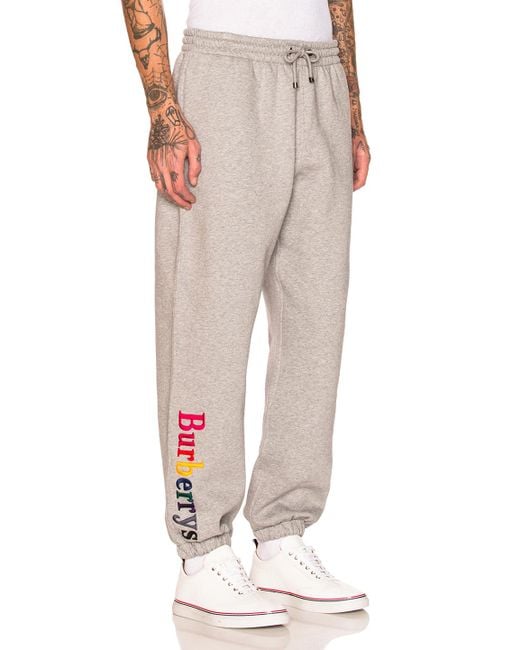 Burberry Cotton Sweatpants in Grey (Gray) | Lyst