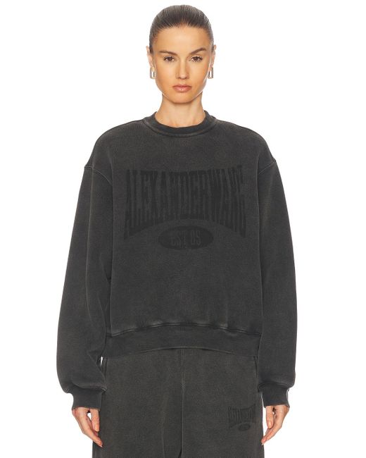 Alexander Wang Black Graphic Crewneck Sweatshirt