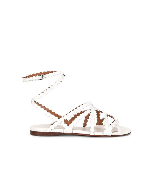 Alaïa Leather Veau Minimal Sandals in White - Lyst