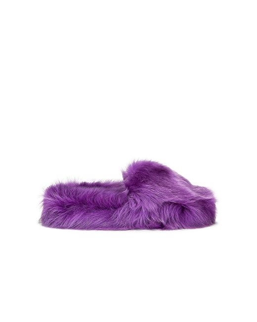 Bottega Veneta Fur Shearling Resort Slides in Purple | Lyst