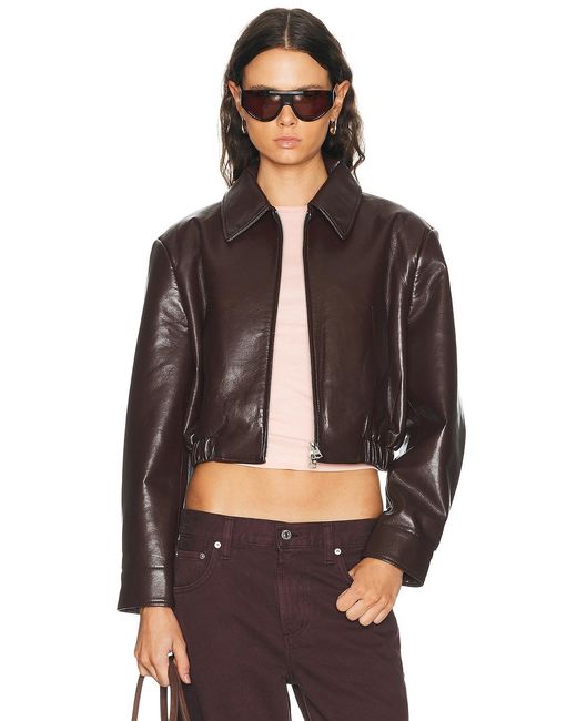 Agolde Brown Nahla Cropped Jacket