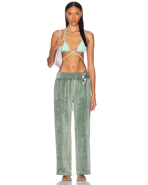 Priscavera Green Velour Track Pant