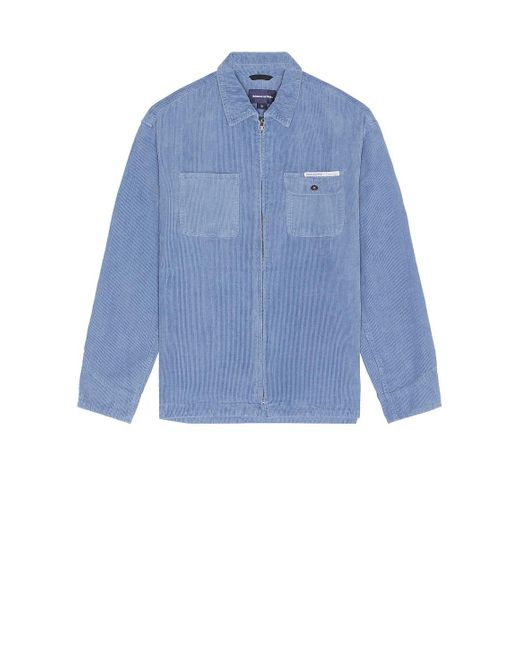 Thisisneverthat Blue Washed Corduroy Zip Jacket for men
